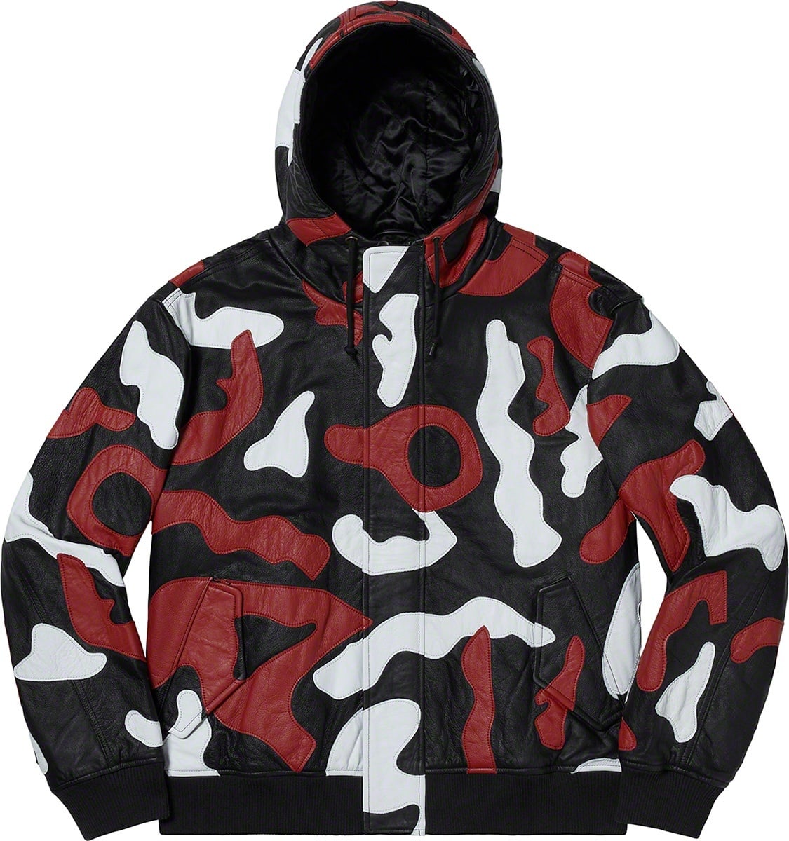 Camo Leather Hooded Jacket view 8